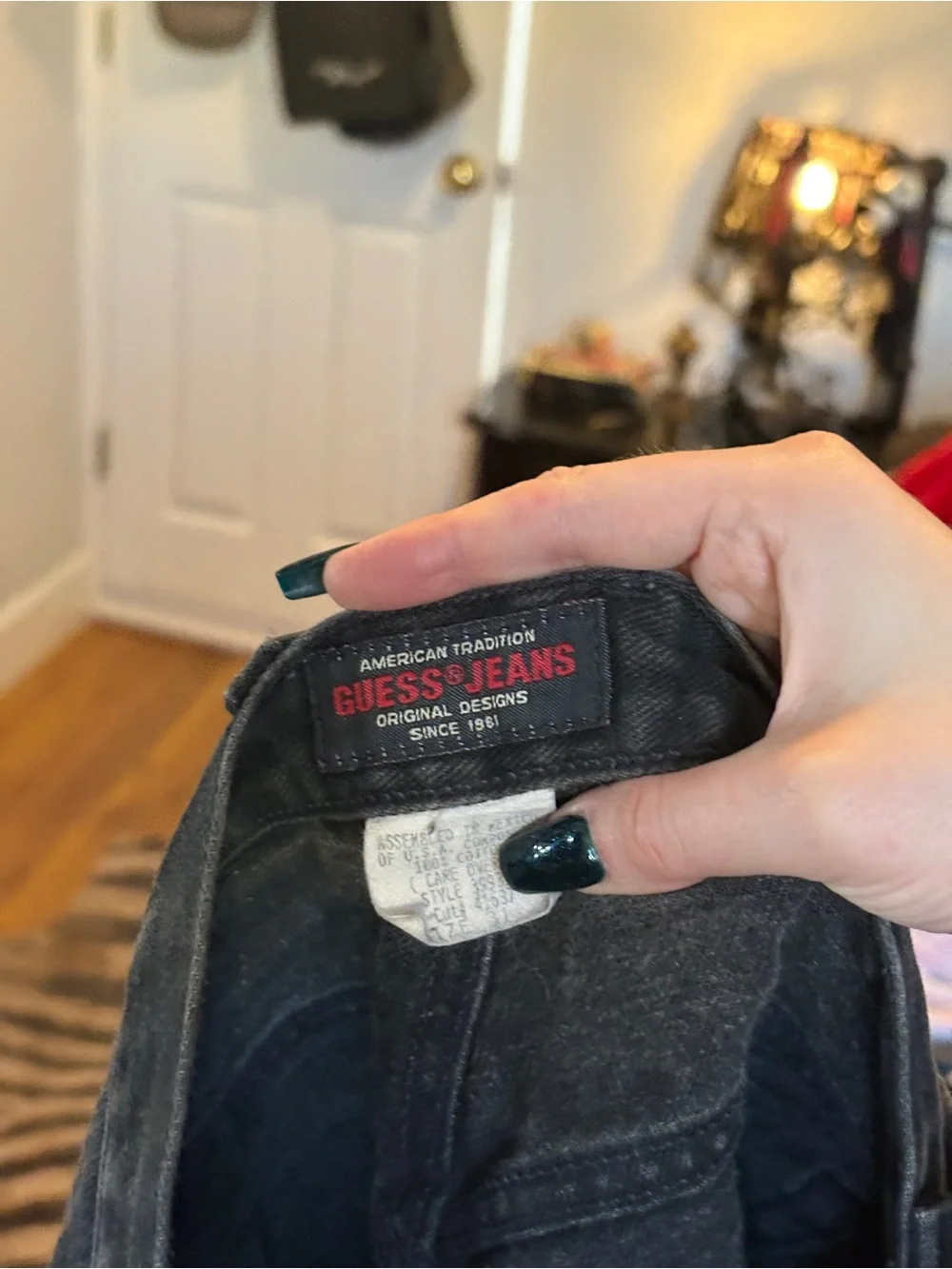 Vintage Black Wash Denim Shorts by Guess
